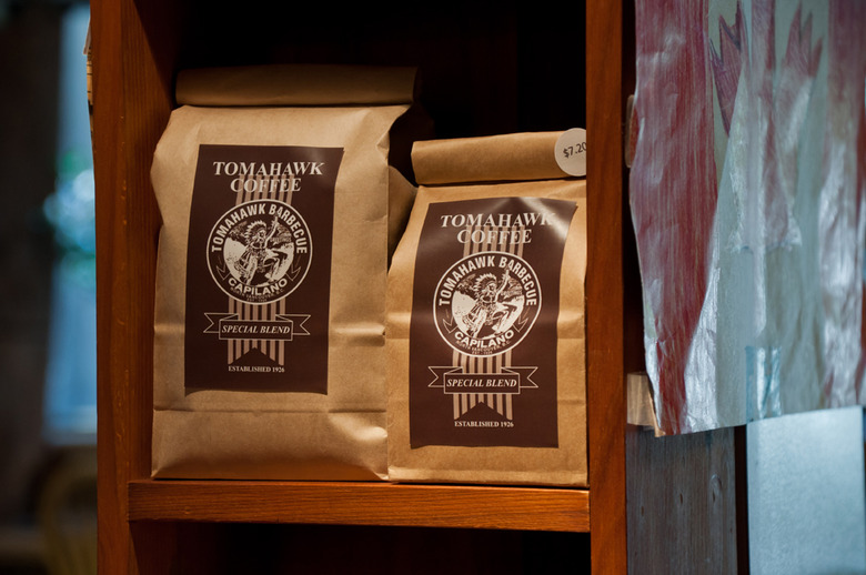 Bags of Tomahawk signature coffee